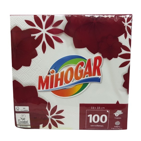 Mihogar servilletas blancas 100 unidades