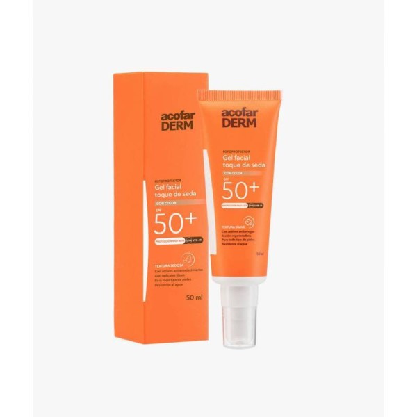 Acofarderm Nesira Gel Facial Toque Seda Spf50+ con Color