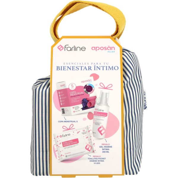 Farline Neceser Copa Menstrual Talla S + Toallitas Íntimas 10 Uds + Gel Íntimo 200ml