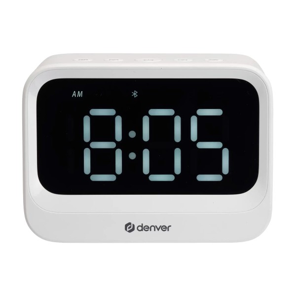 Denver ec-54w blanco / reloj eléctrico con altavoz bluetooth y función de doble alarma