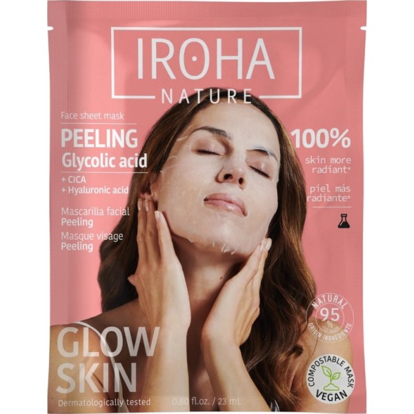 Iroha Nature Mascarilla Facial Peeling Ácido Glicólico 1 Unidad